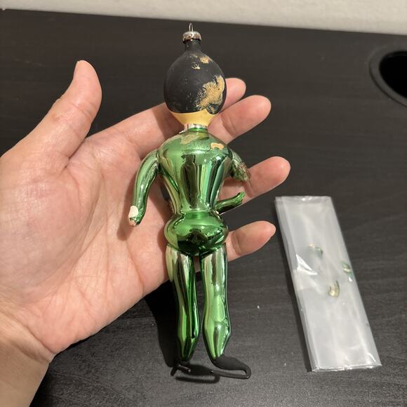 VTG 60s Soffieria De Carlini Hand Blown Glass Male Skater 6.5” Ornament DMG - Picture 6 of 11